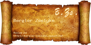 Bergler Zselyke névjegykártya